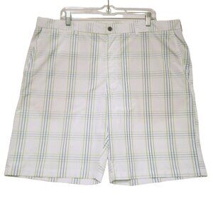 Ben Hogans Men's Golf Shorts Blue Lime Green Stripes 100% Polyester Size 40